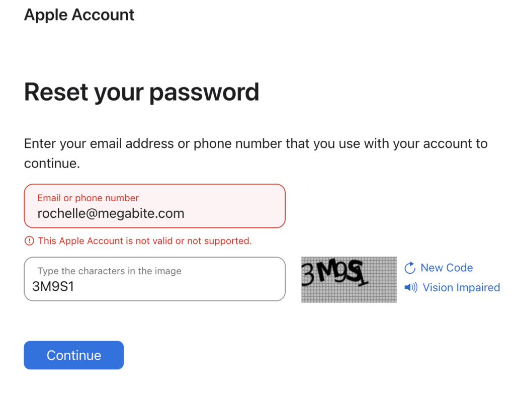 account not valid or supported